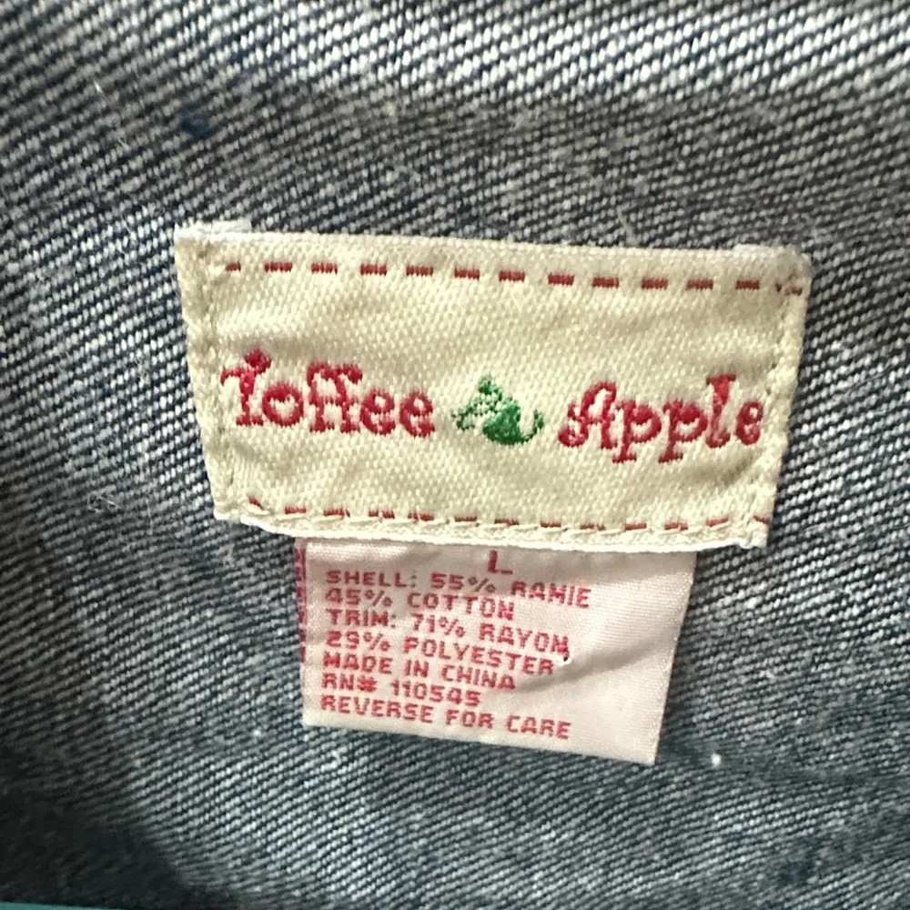 Toffee Apple Multicolor Patchwork Jean Jacket Size Large